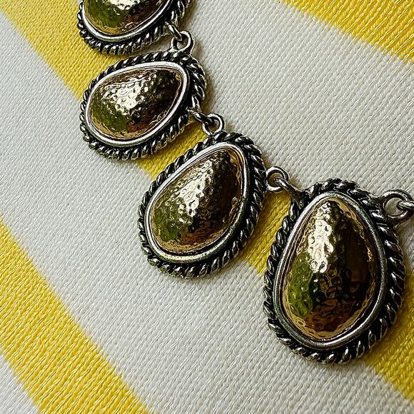 21" Scroll by Dillards Vintage Two-Tone Baroque Teardrop Pendant Necklace - Picture 2 of 12